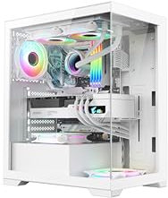Vida Vetro Boîtier de Jeu ARGB Blanc avec vitre Avant et latérale, ATX, 3 Ventilateurs ARGB, hub de Ventilateur PWM ARGB 6 Ports