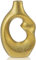 Hollyone Gold Keramik Blumenvasen für Heimdeko Ästhetik, Nordische Hohlvase, Moderne Dekorative Vase für Blumen Tisch Tafelaufsatz Hochzeit Esszimmer Wohnzimmer Büro Hausdekoration