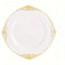 Lot de 25 assiettes à salade rondes en plastique blanc noir rose baroque 19 cm ou assiettes en plastique réutilisables avec feuille gaufrée et bord doré (doré, 26 cm)