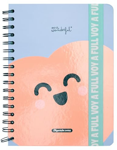 Mr. Wonderful Wonder Terminplaner 2025, Wochenansicht, mit 8 Aufklebern und Notizblock in Formen, mit englischer Aufschrift