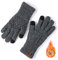 qpyysz Handschuhe Herren Damen Winter Warm Freezer Thermo Schwarze Handschuhe Merino Wolle Doppelschicht Fleece Touchscreen Outdoor Strickhandschuhe Rutschfeste Fleecefutter (gray s-m)