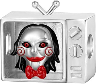 GNOCE Charm Anhänger Gefährliche Saw Abgetrenntes Bein Anhänger 925 Sterling Silber Geschenk für Mädchen Kinder Fit Alle Armband/Halskette (Horror Billy die Marionette)