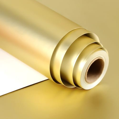 Papier Emballage Cadeau Or, Papier Cadeau Or pour Noël 43 cm x 10 m Papier Cadeau Or Papier Cadeau Or Métallique pour Anniversaire Mariage