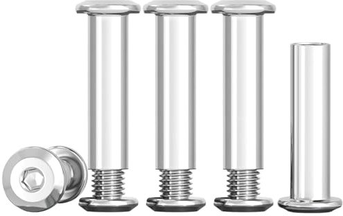 Drenky 10 Piezas Tornillos De Conexión M4 Tornillos De Manguito Acero Inoxidable A2 V2A (10 x Tornillos, 10 x Tuercas Cilíndricas) M4x25mm Conector Para Muebles, Armarios