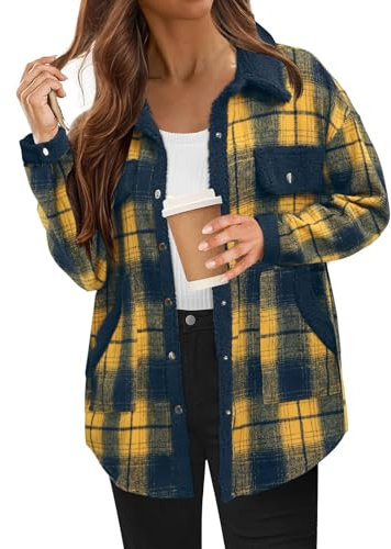 Lxitoler Chemise Polaire Femme À Carreaux Manche Longue - Veste En Jean, Peluche, T-Shirt, Manteau Hiver