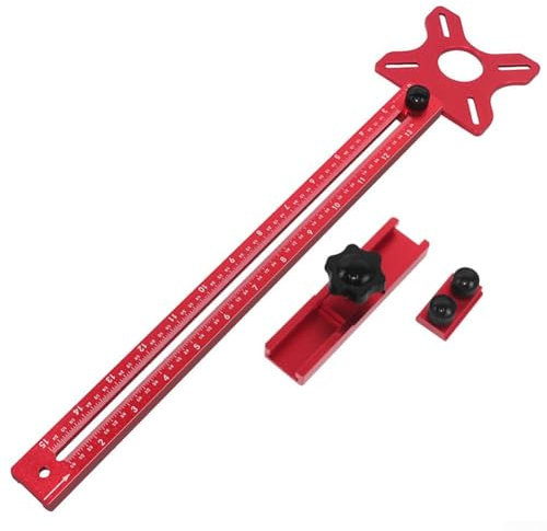Oniissy 4 in 1 Router fresatura scanalatura staffa, lega di alluminio Drill Hole Locator, Circle Cutting Jig, multifunzione Cabinet Hardware Jig e Router Guida (B)