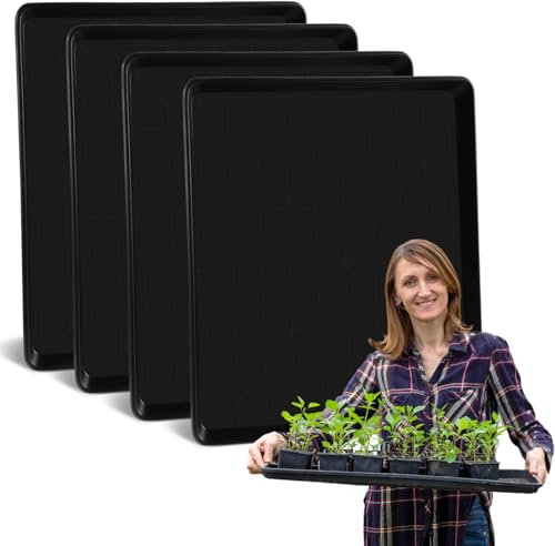 CODOHI Lot de 4 soucoupes en plastique pour pot de fleurs - 58 x 55 cm - Noir