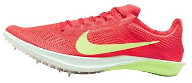 Nike Dragoy - 2 tacos de distancia para pista y campo (FD8413-600, carmesí brillante/carmesí hiper /cal Blast/morado cueva), Bright Crimson/Hyper Crimson/Lime Blast/Cave Purple, 44 EU