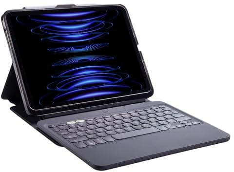 ZAGG Pro Keys 2, iPad teclado y funda para iPad Air (M2) de 11 pulgadas, ligera, funda tipo folio, extraíble, batería de larga duración, soporte para bolígrafo, teclas iluminadas (alemán)