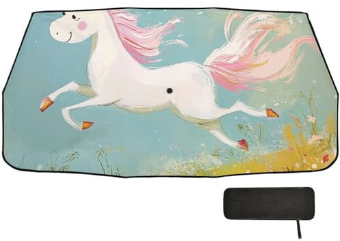 Parasol plegable con diseño de unicornios para coche, diseño reflector, para coche