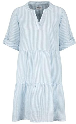 Fresh Made Dress with Volants Frauen Kurzes Kleid blau/weiß Streetwear