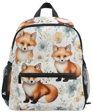 RPLIFE Rucksack für Kleinkinder, Mädchen, Jungen, niedliche kleine Füchse, Fuchs, Kindergarten-Rucksäcke, kleine Kinder, Schultasche, 3–8 Jahre