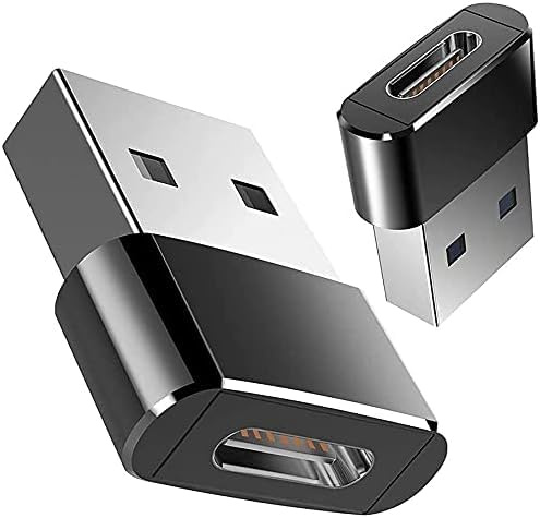 USB 3.1 Type C Female TO USB 3.0 Male Adaptor Compatible with Smartphones(Samsung Galaxy Iphone 11,12,13,14) Thunderbolt 4 OTG Power cable Port Convertor Charger, (Pack 2 Black)