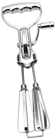 KESOTO Frusta Manuale a Doppia Testa con Manovella, Frusta a Mano in ABS Acciaio e Inossidabile, Senza Corrente, Ergonomica, Frusta da Cucina Professionale per Battere, Mescolare Impasti e Creme