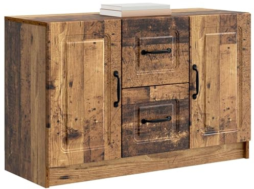 vidaXL Sideboard Altholz 89 x 34,5 x 57 cm Holzwerkstoff, Moderner Sideboard, rechteckige Möbel, stylische Lagerung, idealer Organizer für Wohnzimmer, Essbereich
