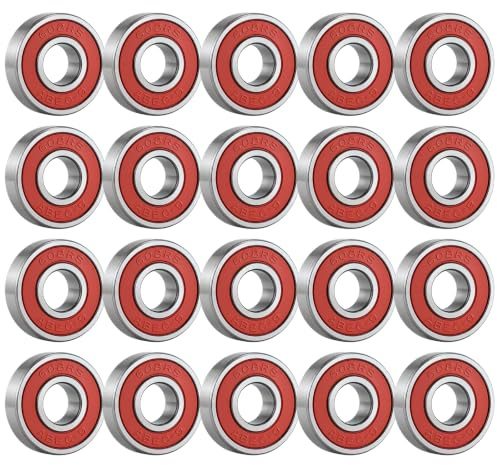 20 Stück Kugellager 608, ABEC-9 608 2RS Doppelt Geschirmt, 8 x 22 x 7mm | Rollenlager Kohlenstoffstahl, Reibungsfreie, Miniatur-Rillenskateboard Kugellager für Skateboard, Roller, Inline Skates