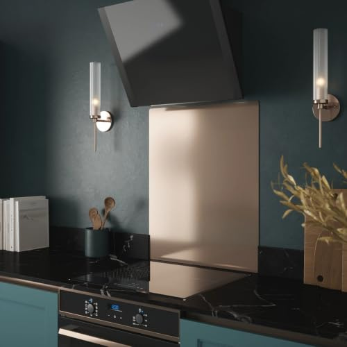 Stiley Living Self Adhesive Kitchen Splashback 600 x 750mm (Copper) | Peel-and-stick 201 stainless steel splashback with rounded edges; heat and splash resistant; easy-clean copper finish.