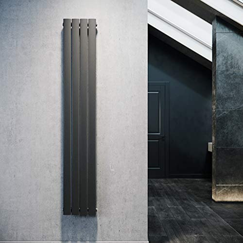 Badheizkörper Design Flach Heizkörper 1800x308mm Antrazit Paneelheizkörper Vertikal Mittelanschluss Einlagig