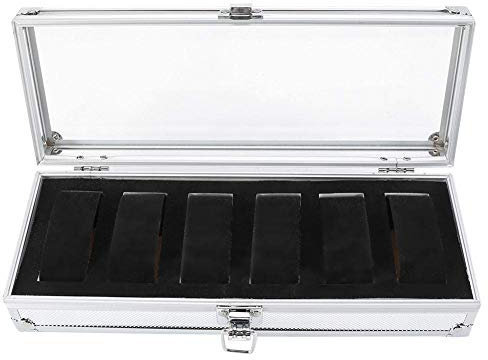 Uhren-Vitrine, 6 Fächer, Aluminium, für Uhren, Schmuck, Schmuck, Uhren, Schmuck, Sonnenbrillen, Organizer (6 Fächer)