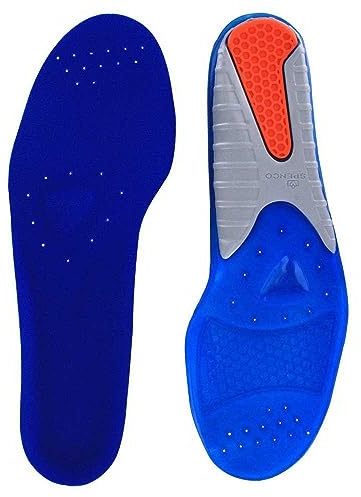 Spenco Performance semelles en gel Einlegesohlen, Blau (Blue), 41 EU | Blau/Grau, EU 40-42, flacher Sitz, geringe Bogenunterstützung, fortschrittliche Gelstütze & Dämpfung, ganztägiger Komfort