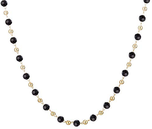 Ouran, Collana girocollo da donna, multicolore con ciondolo a catena lunga, ideale come regalo per ragazze, mamma, amiche e Lega, colore: Perlina nera., cod. XL-0724