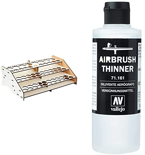 Vallejo 026007 - Farbständer für Werkstatt, 1 Stück (1er Pack) VJ71161 Airbrush Verdünner, 200 ml