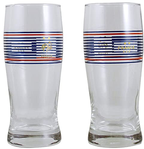 Equipe de France de Football 2 x Verre à bière FFF - 2 Etoiles - Collection Officielle