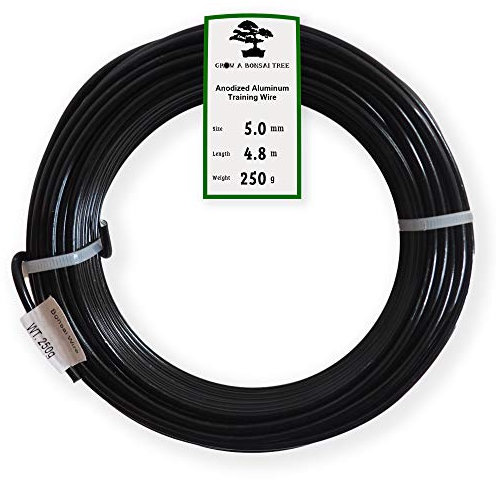 Grow A Bonsai Tree Eloxiertes Aluminium Bonsai Draht 250g Einzelrollen (5.0mm, Schwarz)