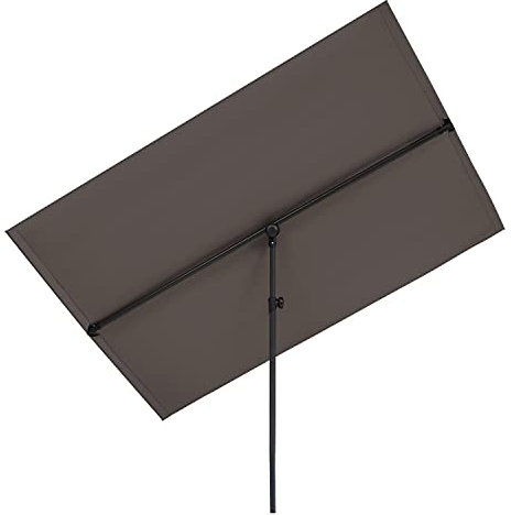 blumfeldt Flex-Shade - Parasol de Jardin extérieur rectangulaire, Inclinable, Polyester, Anti UV50, Pied en Aluminium, Imperméable, Balcon-Terrasse, 150 x 210 cm - Gris foncé