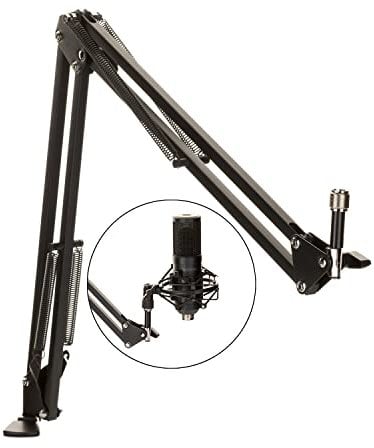 Asta microfonica DOCKIN compatibile con i microfoni DOCKIN, RØDE, Razer ecc., asta microfonica regolabile con adattatore da 3/8 a 5/8 (84 cm), asta microfonica