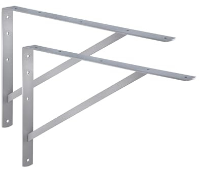 Alpenstahl Schwerlastwinkel verzinkt 250 mm - 2 Stück Regalträger 300 kg | Schwerlastkonsole ATHENA aus Stahl massiv, Regalhalterung geprüft nach DIN EN 16337 - Wandhalterung für Keller & Werkstatt