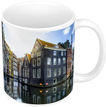 Tasse mit Kanälen von Amsterdam, Holland, Niederlande