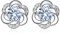 Josfeva Clous d'oreilles Femme Argent Fin 925, Boucles d'oreilles Collier en Forme de Fleur/Trèfle avec Zircon Cubique Blanc, Puces d'oreilles Hypoallergéniques pour Femme Fille Cadeau Soirée