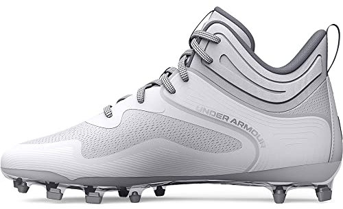 Under Armour Scarpa da uomo Command Mid Lacrosse Mt TPU, (100) Bianco/Bianco, 44 EU