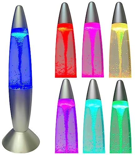 Moooope Tornado-Lampe, automatische LED-Farbwechsel-Lavalampe, Tornado, coole Lampen, Jugendzimmer-Dekoration für Mädchen und Jungen, USB-Kabel/batteriebetriebenes Miniaturzubehör (Silber)