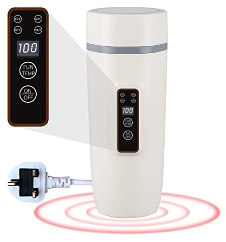 350ML Portable Travel Kettle with 4 Temperature Settings, Small Electric Kettle with Digital Screen, Leak-proof Electric Heating Cup 304 Stainless Steel Tea Kettle, Auto Off, 5 Minutes Fast Boil