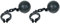 AC – Pack de 2 grilletes con Bola de Prisionero - Fabricado en plástico - Complemento de Halloween - 56 cm de Longitud - Color Gris