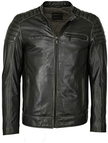 MUSTANG Herren Lederjacke 31021522 Black - Anthra M