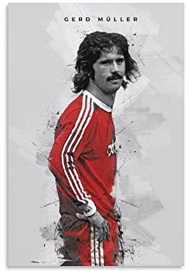 Enartly Bilder Wohnzimmer Modern Gerd Muller Football Star Golden Moment Artworks Poster Wall Art Gift Decor Home 60x90cm Kein Rahmen