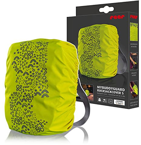 reer MyBuddyGuard Rucksackcover S, gut sichtbare Regenhülle für Kindergarten-Rucksack
