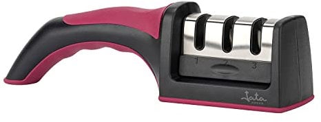 Jata HACC4541 - Afilador de Cuchillos Profesional, Apto para todos los tamaños, 3 procesos de afilado, Mango y base antideslizante, Manejo sencillo y cómodo, Afilado efectivo