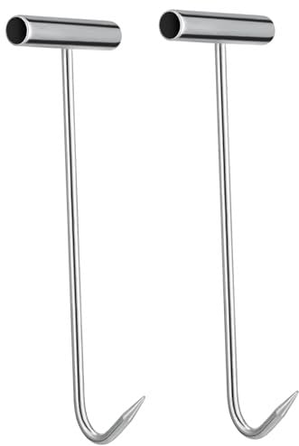 Haken Zum Heben Von Abdeckungen 2er-Set Stabile T-förmige Haken Aus Eisen Zum Anheben Weiß Verzinkt Für Den Einsatz Im Außenbereich