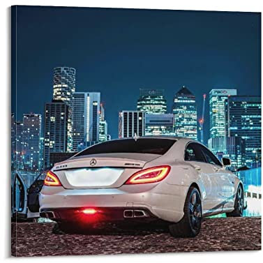 JUNNA Sportauto-Poster für AMG CLS 63 Rennwagen, dekoratives Gemälde, Leinwand, Wand- und Kunstbild, Familien-Schlafzimmer, 50 x 50 cm