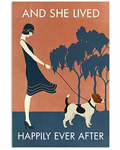 20 x 30 cm Happily Ever After With Jack Russel Dog For D?Cor Gift For Mom Lustige Dekoration Poster Wandkunst Dekor Metallschilder