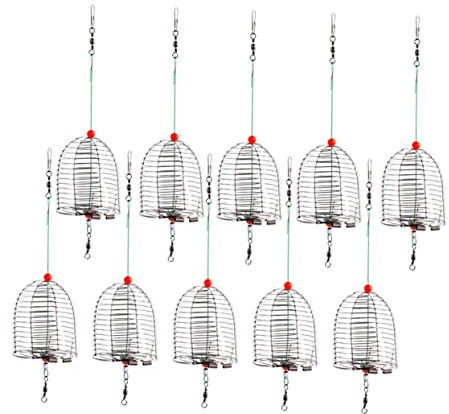 Garneck 10 Stk Köderkäfig Aus Metall Angelhakenhalter Angelköderkäfig Totale Kontrollbälle Fischköderkäfig Korb Angel Angelfutter Fangkörbchen Angelkäfig Rostfreier Stahl Gewöhnliche