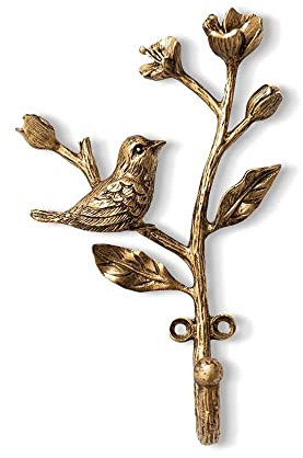 UNISTRENGH Crochet Mural DéCoratif D'Oiseau Sur La Branche De Fleur Vintage, Crochet Mural En Alliage Porte Manteau Mural PatèRe Patere Murale Patere Porte Manteau Pour Accrocher Manteau, Chapeau (A)