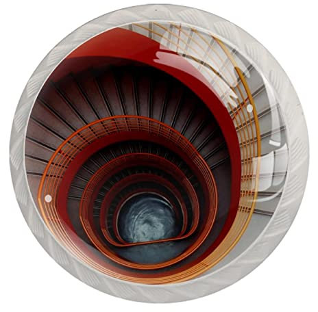 suojapuku Schrankknöpfe,Schubladenknöpfe,Hardware-Griffe,4 Stück für Kommodengriffe,Tür,moderne Wendeltreppe,Kristallglas