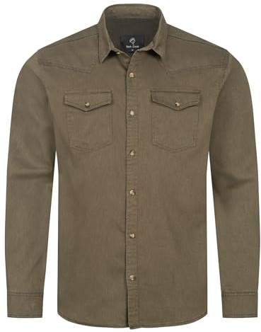 Rock Creek Jeanshemd Herren Denim Langarm H-339 | Jeanshemd für Herren aus Denim, klassisches Langarmhemd für Alltag, Freizeit und moderne Casual-Looks