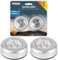 Paylesshub 2 Pack LED Battery-Powered Wireless Night Light Stick Tap Touch Lamp Stick-on Push Light for Closets, Cabinets, Counters, or Utility Rooms, Cordless Touch Light, Self-Adhesive Puck Light