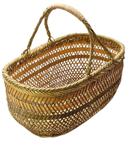 Ciieeo Hand Shopping Basket Reusable Baskets Weave Basket Bamboo Basket Vegetable Basket Gift Baskets Hamper Fruit Gift Basket Wicker Fruit Basket Harvest Basket Garden Hod Egg